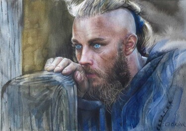 Pintura titulada "Vikings (Travis Fim…" por Olga Brink, Obra de arte original, Acuarela