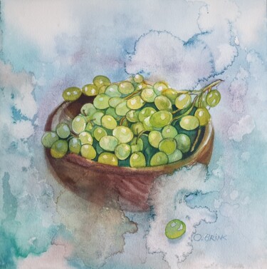 Malerei mit dem Titel "Grape" von Olga Brink, Original-Kunstwerk, Aquarell