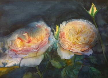 Peinture intitulée "Sunset" par Olga Brink, Œuvre d'art originale, Aquarelle