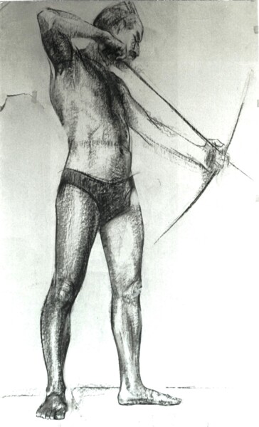 图画 标题为“A man” 由Olga Brink, 原创艺术品, 木炭