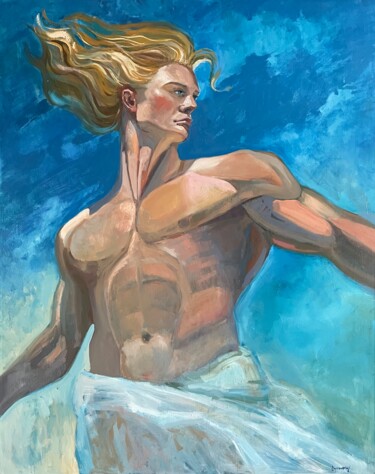 Painting titled "Zeus" by Olga Bronskikh, Original Artwork, Oil