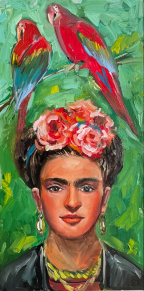 Painting titled "Фрида Кало" by Olga Bronskikh, Original Artwork, Oil