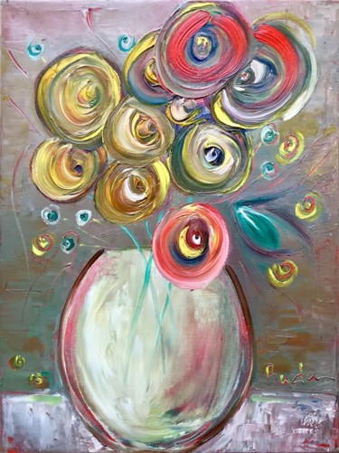 Painting titled "Spring" by Olga Buda, Original Artwork, Oil