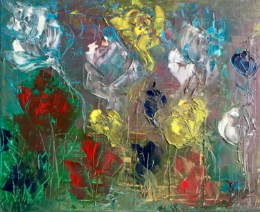 Painting titled "Blooming Paradise" by Olga Buda, Original Artwork, Acrylic