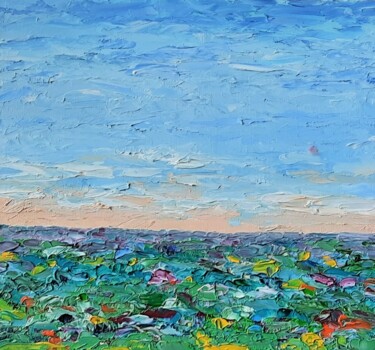 Картина под названием "Полевые цветы" - Ольга Чекурова, Подлинное произведение искусства, Масло