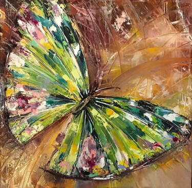 Pittura intitolato "«Butterfly. Verpret…" da Olga Chernova, Opera d'arte originale, Olio Montato su Telaio per barella in le…