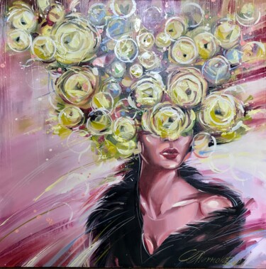 Картина под названием "Lace" - Olga Chernova, Подлинное произведение искусства, Масло Установлен на Деревянная рама для носи…
