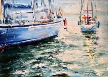 Картина под названием "Dazzling sea" - Olga Chernova, Подлинное произведение искусства, Масло
