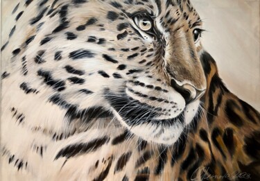Painting titled "Leopard" by Olga Chernova, Original Artwork, Oil