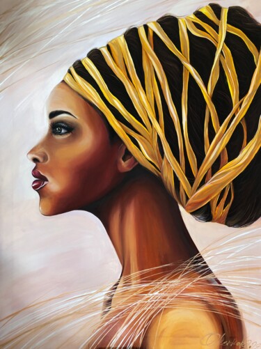 绘画 标题为“Afrika” 由Olga Chernova, 原创艺术品, 油 安装在木质担架架上