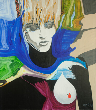 Картина под названием "Madonna singer port…" - Olga Chertova, Подлинное произведение искусства, Акрил Установлен на Деревянн…