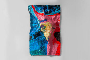 Scultura intitolato "pink face relief" da Olga Chertova, Opera d'arte originale, Acrilico