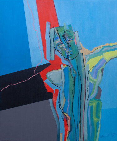 Картина под названием "Abstract figurative…" - Olga Chertova, Подлинное произведение искусства, Акрил