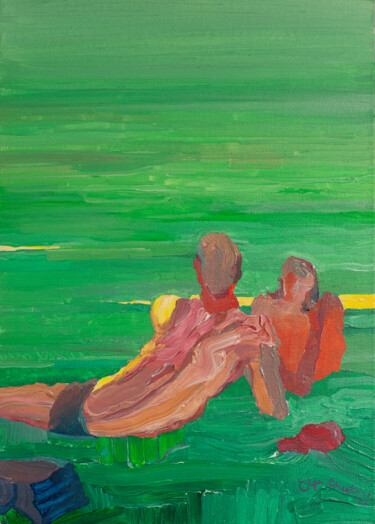绘画 标题为“Resting on the grass” 由Olga Chertova, 原创艺术品, 丙烯 安装在纸板上