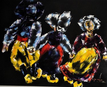 Картина под названием "Danse Bretonne" - Olga Chilova - Stephan, Подлинное произведение искусства, Масло