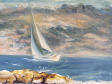 Painting titled "Mydreamboat.jpg" by Olga Cuculescu, Original Artwork, Oil