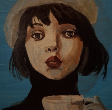 Картина под названием "Чашка кофе" - Olga Cuzakova, Подлинное произведение искусства, Акрил