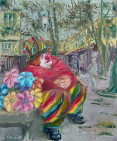 Pintura titulada "La pause" por Olga Dalzon, Obra de arte original, Oleo Montado en Bastidor de camilla de madera