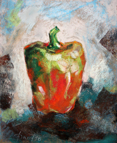 Schilderij getiteld "Gemüsepaprika" door Olga David, Origineel Kunstwerk, Olie