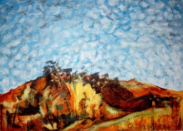 Desenho intitulada "Mountain landscape 2" por Olga David, Obras de arte originais, Acrílico