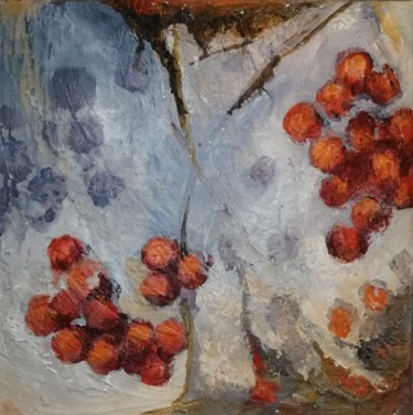 Painting titled "Weinlese - Herbst 3" by Olga David, Original Artwork, Acrylic Mounted on Wood Stretcher frame