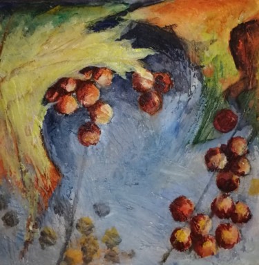 Картина под названием "Weinlese - Spätsomm…" - Olga David, Подлинное произведение искусства, Акрил Установлен на Деревянная…