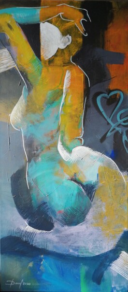 Картина под названием "The new thing" - Olga David, Подлинное произведение искусства, Акрил Установлен на Деревянная рама дл…