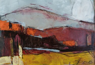Malerei mit dem Titel "Mini Abstrakt Lands…" von Olga David, Original-Kunstwerk, Acryl