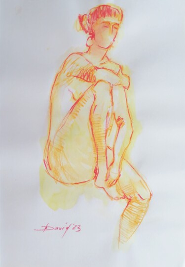Rysunek zatytułowany „Weibliche Aktzeichn…” autorstwa Olga David, Oryginalna praca, Pastel