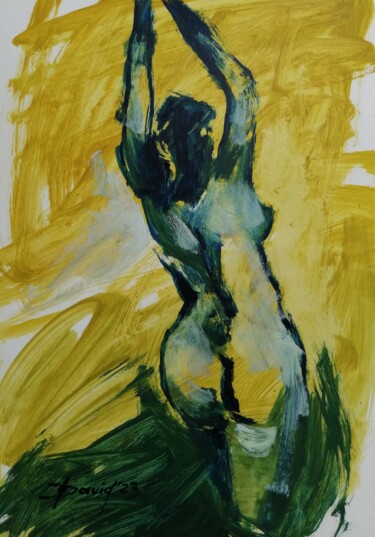 제목이 "Tanzende Frau Rücke…"인 그림 Olga David로, 원작, 기름