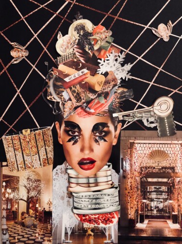 Collages intitulée "ARGENT" par Olga Delebarre, Œuvre d'art originale, Collages