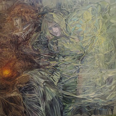Malerei mit dem Titel "День и ночь" von Olga Didyk (Mykyta), Original-Kunstwerk, Öl