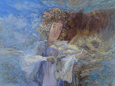 Malarstwo zatytułowany „Ніч яка місячна...” autorstwa Olga Didyk (Mykyta), Oryginalna praca, Olej