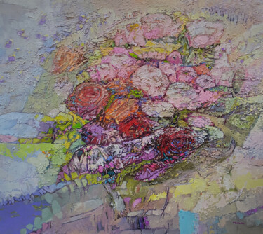 Картина под названием "Троянди" - Olga Didyk (Mykyta), Подлинное произведение искусства, Масло