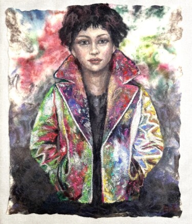 Textile Art με τίτλο "Michelle" από Olga Finkel, Αυθεντικά έργα τέχνης, Υφαντικές ίνες