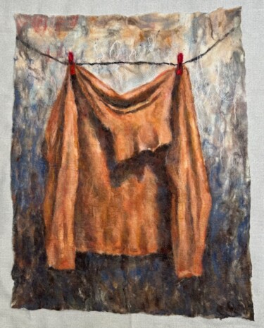 Textile Art titled "Sad Jumper" by Olga Finkel, Original Artwork, Textile fiber