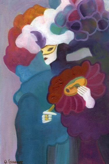 Pintura titulada "The Mask" por Olga Gordiiuk, Obra de arte original, Oleo
