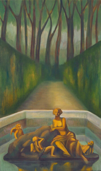 Painting titled "In The Park" by Olga Gordiiuk, Original Artwork, Oil