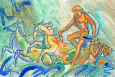 Pintura titulada "Neptun" por Olga Gordiiuk, Obra de arte original, Oleo