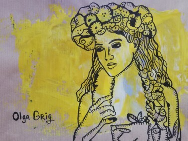 Disegno intitolato "Hawaii liefde" da Olga Grig, Opera d'arte originale, Inchiostro