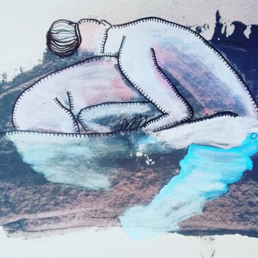 Рисунок под названием "Verbinding met water" - Olga Grig, Подлинное произведение искусства, Чернила
