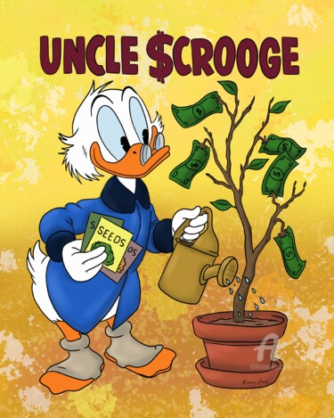 Digital Arts titled "Scrooge McDuck Wate…" by Olga Guseva, Original Artwork, 2D Digital Work