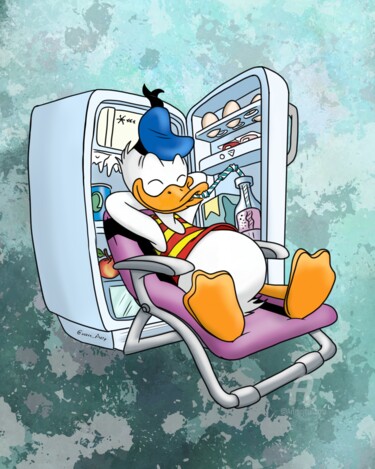 Digital Arts titled "Donald on vacation" by Olga Guseva, Original Artwork, Digital Painting