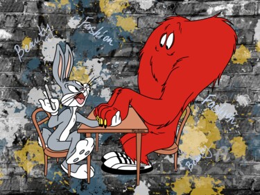 Digital Arts titled "Bugs Bunny - manicu…" by Olga Guseva, Original Artwork, Digital Painting