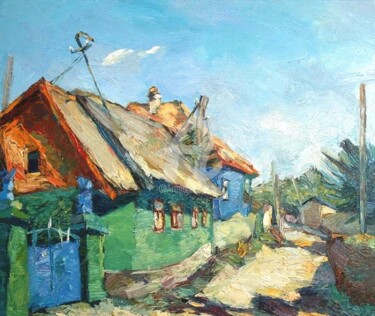 Painting titled "LANDSCAPE" by Olga Ilies, Original Artwork, Oil