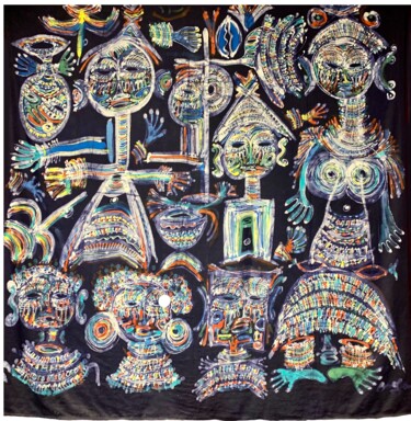 Schilderij getiteld "La Danse des Amazon…" door Olga Indigo, Origineel Kunstwerk, pigmenten