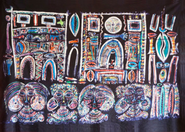Sztuka tkaniny zatytułowany „Ronmèn” autorstwa Olga Indigo, Oryginalna praca, Pigmenty