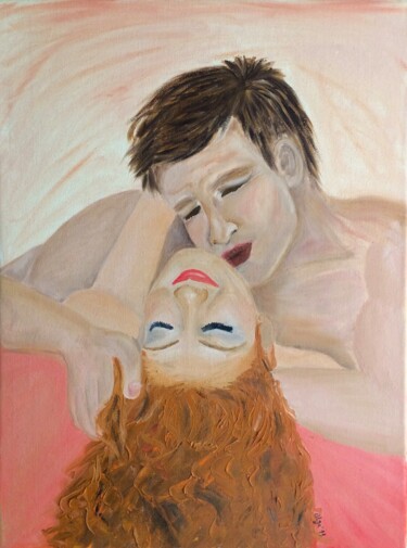 Картина под названием "Couple" - Olga Ivanova, Подлинное произведение искусства, Масло Установлен на Деревянная рама для нос…