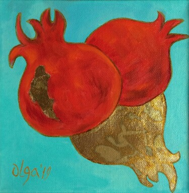 Картина под названием "Pomegranate" - Olga Ivanova, Подлинное произведение искусства, Масло Установлен на Деревянная рама дл…