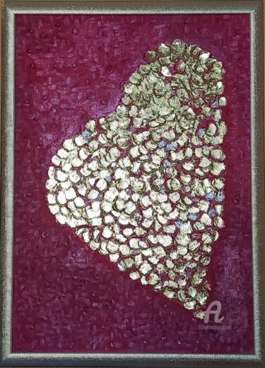Pittura intitolato "Cuore corrazzato d'…" da Olga Jascin, Opera d'arte originale, Olio